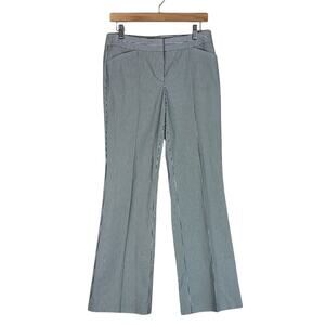 Express Design Studio Editor Pants Womens 4 Black White Pinstripe Bootcut Career